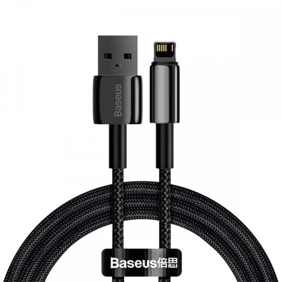 Baseus Tungsten Gold USB - Lightning Kábel - 1m 2.4A - Fekete