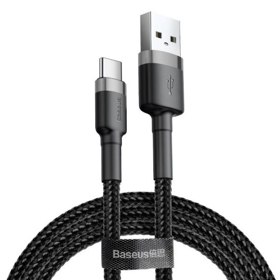 Baseus Cafule USB - USB-C Kábel - 1m 3A - Fekete-Szürke