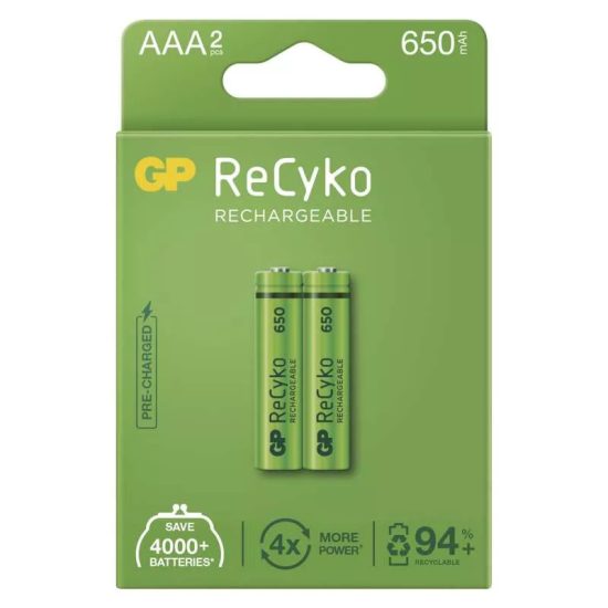 GP Recyko AAA 650 mAh NiMH akkumulátor x 2 db