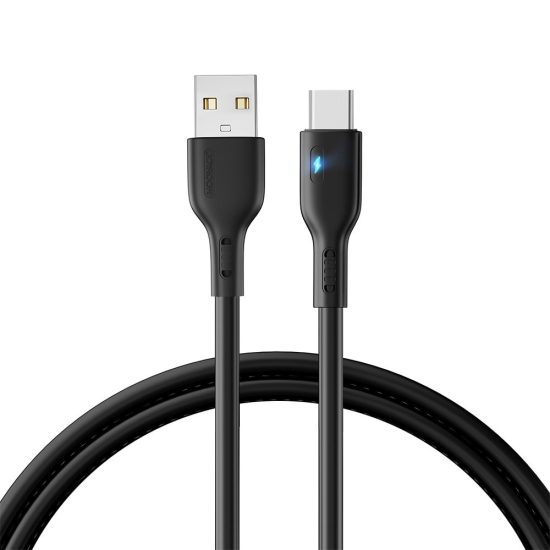 Joyroom USB - USB-C LED Kábel - 1.2m 3A - Fekete