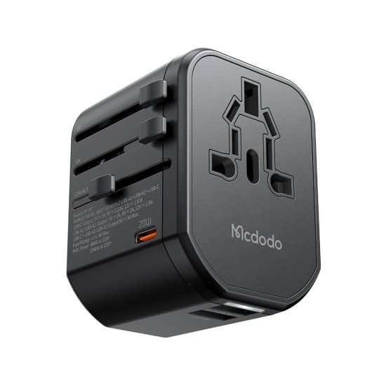 McDodo Univerzális Hálózati Töltő EU/US/AU/UK - 2xUSB-A + USB-C PD 20W