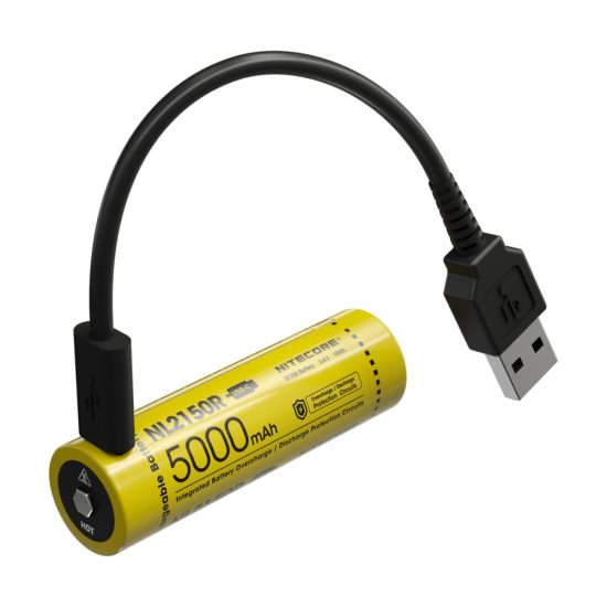 Nitecore 21700 NL2150R 3,6V 5000mAh védett USB-C Li-Ion akkumulátor