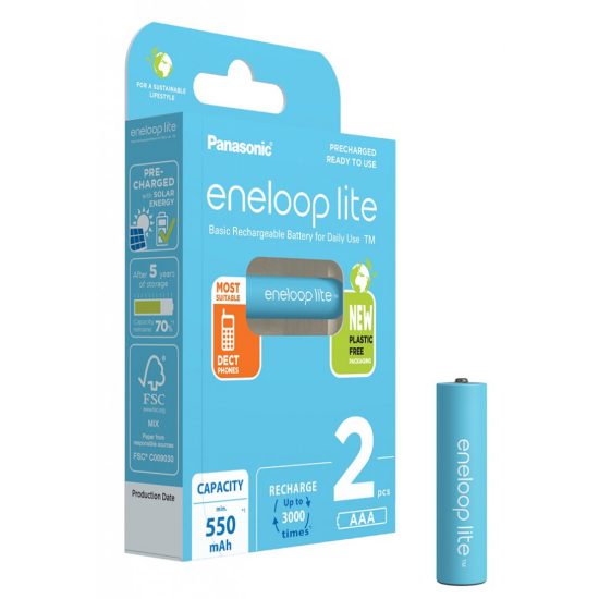 Panasonic Eneloop Lite AAA 550 mAh akkumulátor BK-4LCCE/2BE x 2 db