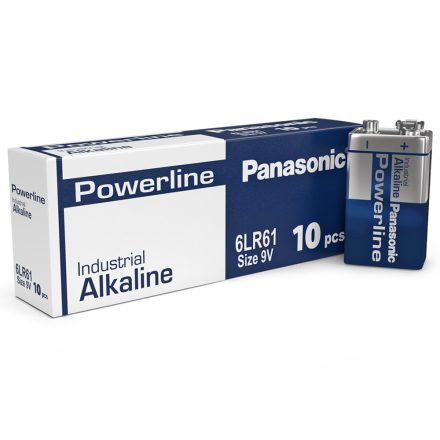 Panasonic Powerline 9V Industrial Alkáli Elem x 10 db