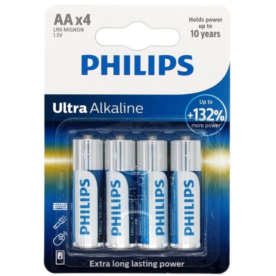 Philips Ultra Alkaline AA LR6 Ceruza Elem x 4 db