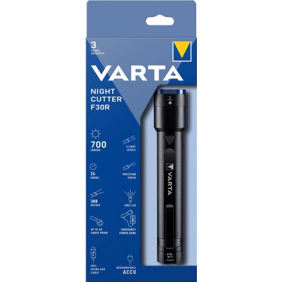 Varta Night Cutter F30R Újratölthető Elemlámpa - 700 lm