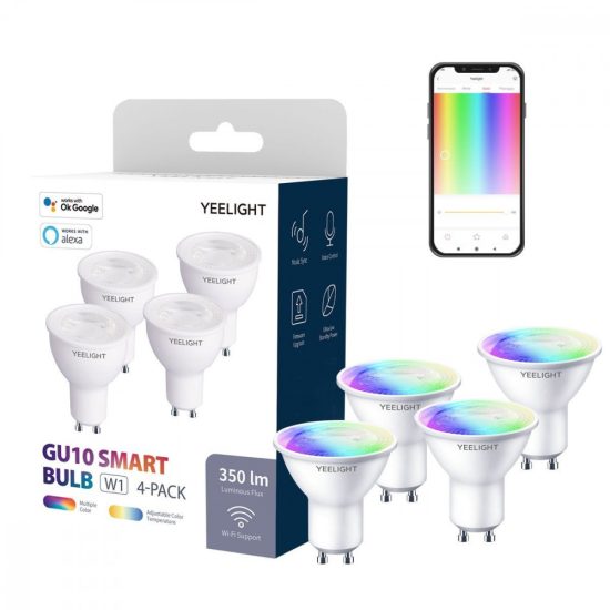 Yeelight W1 Okos LED Izzó GU10 RGB - Dimmable - 4 db