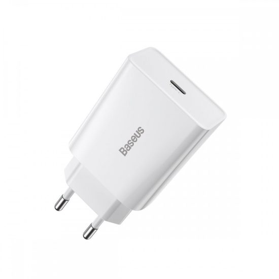 Baseus Speed Mini Hálózati Gyorstöltő - 1xUSB-C - 20W QC3.0 - Fehér