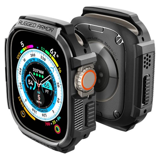 Apple Watch Ultra (49mm) Tok - Spigen Rugged Armor - Fekete