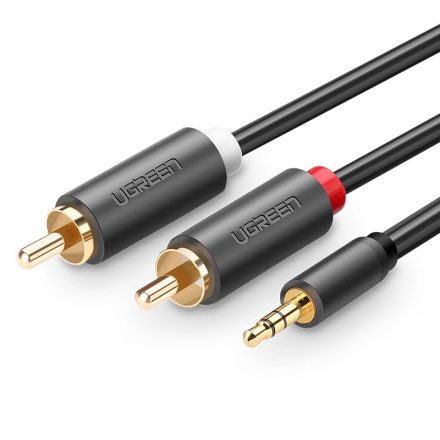Ugreen AV102 Audio Kábel 3.5mm - 2x RCA - 1.5m - Fekete