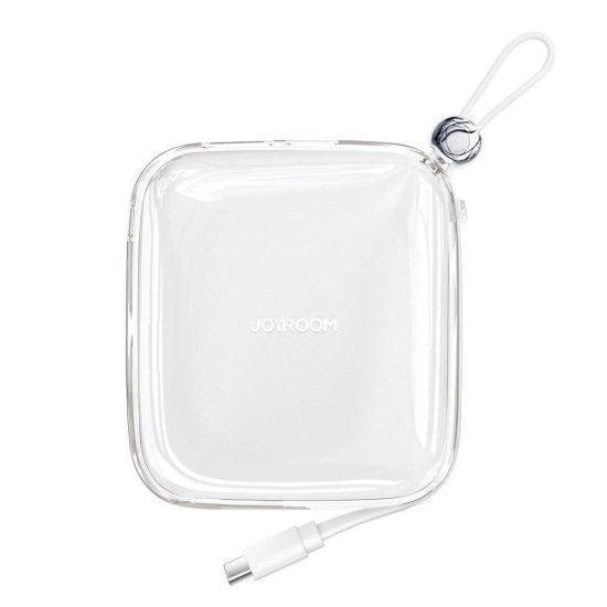 Joyroom JR-L002 Jelly Power Bank 10000mAh 22.5W Beépített USB-C Kábellel - Fehér