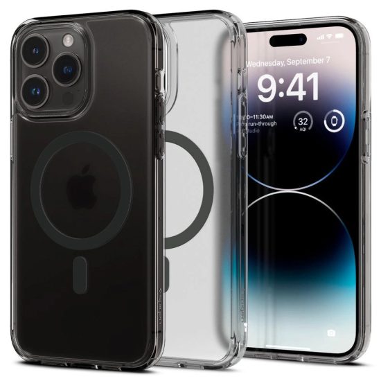 iPhone 14 Pro Max Tok - Spigen Ultra Hybrid MagFit - Matt Fekete