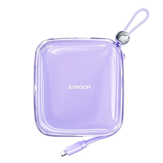 Joyroom JR-L005 Jelly Power Bank 10000mAh 12W Beépített Lightning Kábellel - Lila