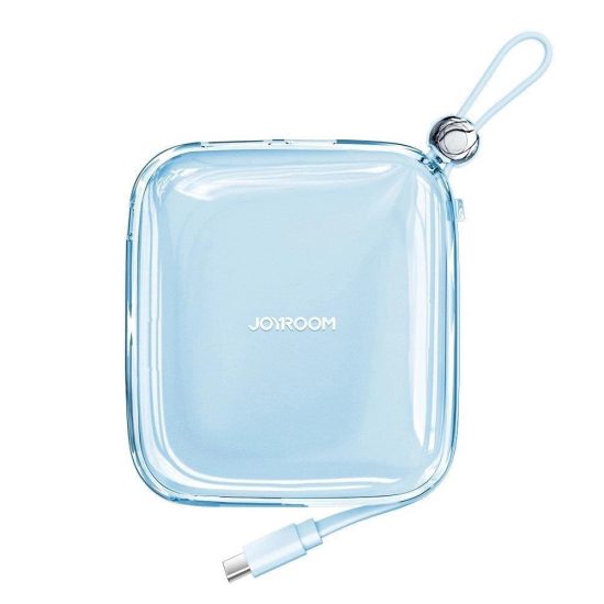 Joyroom JR-L004 Jelly Power Bank 10000mAh 12W Beépített USB-C Kábellel - Kék