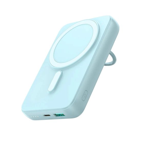 Joyroom JR-W050 Wireless Power Bank 10000mAh 20W - MagSafe + Gyűrűs tartó - Kék