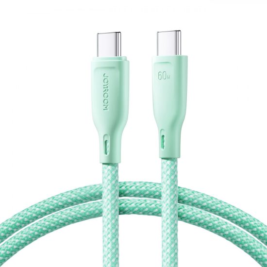 Joyroom USB-C - USB-C Multi-Color Kábel - 1m 60W - Zöld