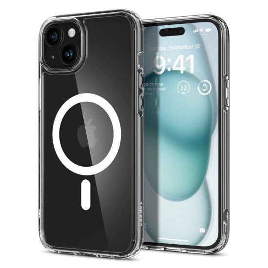 iPhone 15 Tok - Spigen Ultra Hybrid MagFit - Átlátszó-Fehér