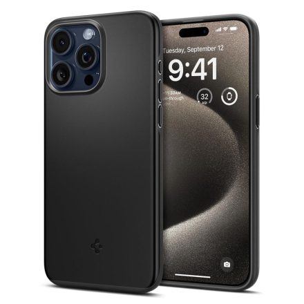 iPhone 15 Pro Max Tok - Spigen Thin Fit - Fekete