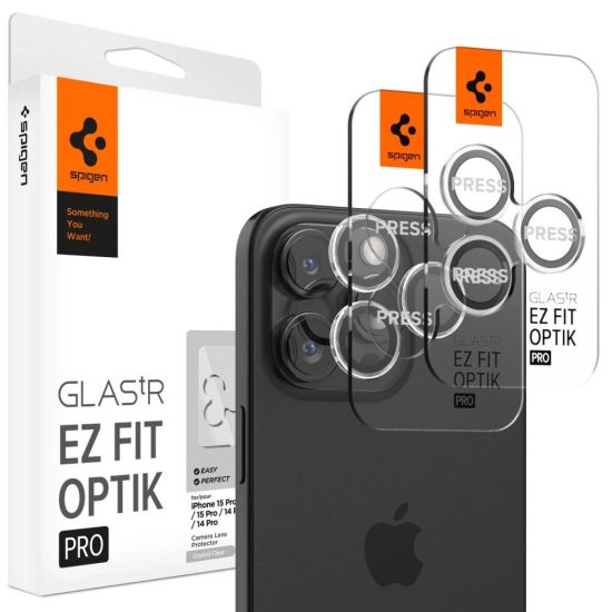 iPhone 14 Pro / 14 Pro Max / 15 Pro / 15 Pro Max / 16 Pro / 16 Pro Max Kameravédő Üvegfólia - Spigen Glas.tR EZ Fit Optik Pro x 2 db