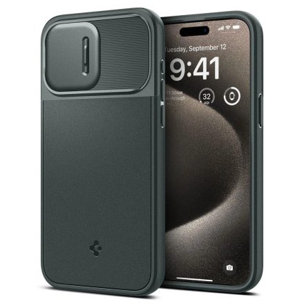 iPhone 15 Pro Max Tok - Spigen Optik Armor Mag - MagSafe - Zöld