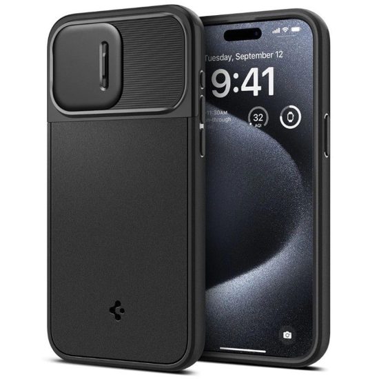 iPhone 15 Pro Tok - Spigen Optik Armor MagFit - Fekete