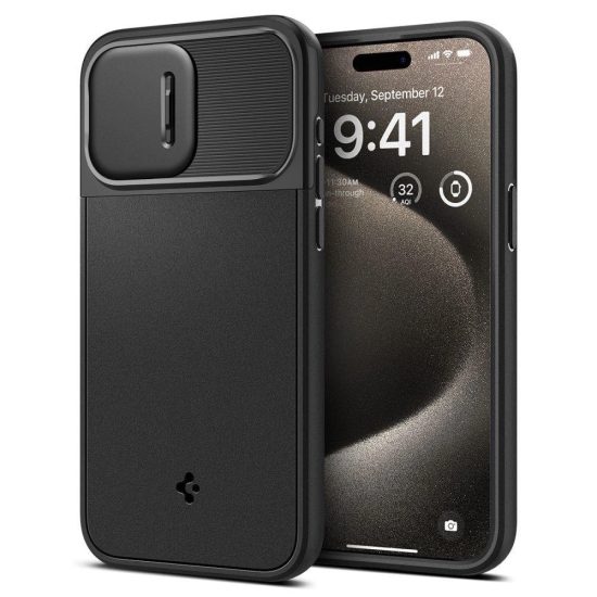 iPhone 15 Pro Max Tok - Spigen Optik Armor MagFit - Fekete