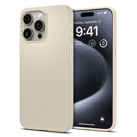 iPhone 15 Pro Tok - Spigen Thin Fit - Bézs