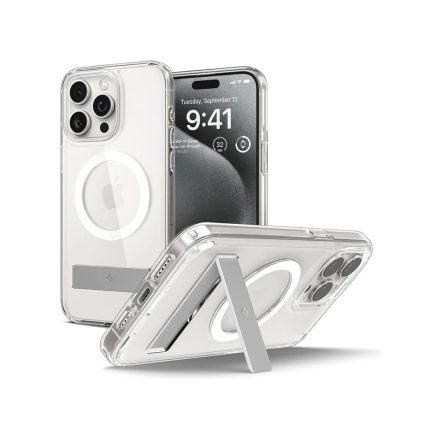 iPhone 15 Pro Tok - Spigen Ultra Hybrid S Mag - MagSafe - Átlátszó-Fehér