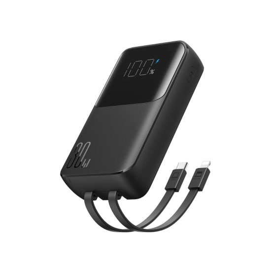 Joyroom JR-PBC06 Power Bank 10000mAh 30W - USB-C és Lightning Kábel - Fekete