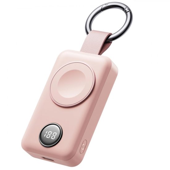 Joyroom JR-WQW01 Vezeték Nélküli Apple Watch Power Bank - 2000mAh 3W - Pink