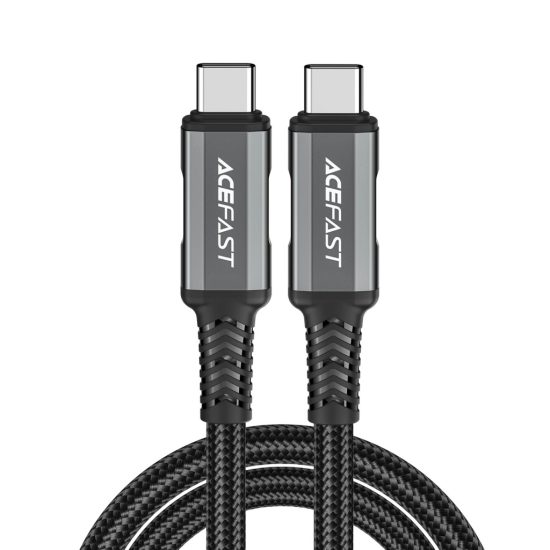 Acefast USB-C - USB-C Kábel - 1m 5A - USB4 PD3.1 - Fekete-Szürke