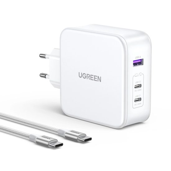 UGREEN Nexode GaN Hálózati Töltő 140W - 2xUSB-C + USB-A - Fehér