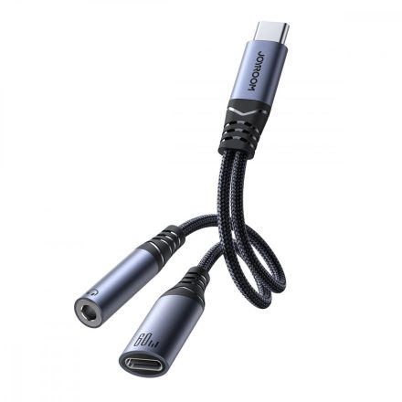 Joyroom USB-C - USB-C + 3.5mm Mini Jack DAC Adapter - Fekete