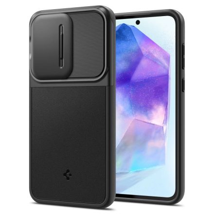 Samsung Galaxy A55 5G Tok - Spigen Optik Armor - Fekete