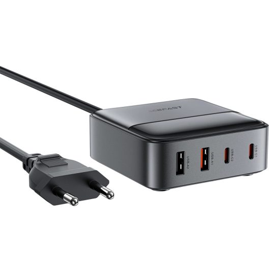 Acefast Z6 GaN Hálózati Töltő 65W - 2x USB-A + 2x USB-C - Fekete