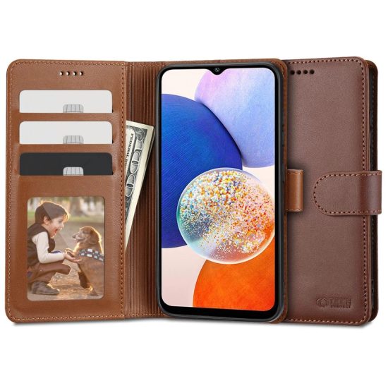 Samsung Galaxy A14 4G / 5G Tok - Tech-Protect Wallet - Barna