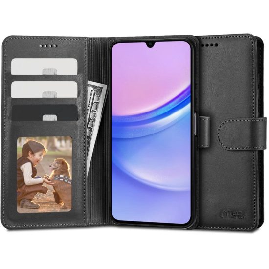 Samsung Galaxy A15 4G / 5G Tok - Tech-Protect Wallet - Fekete