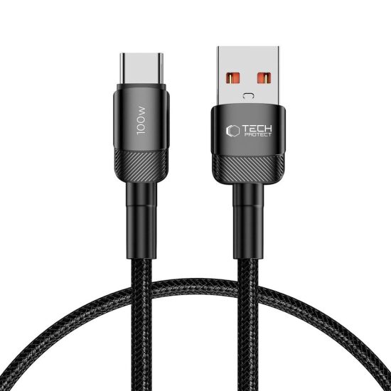 Tech-Protect UltraBoost Evo USB-A - USB-C Kábel - 0.5m 5A 100W - Fekete