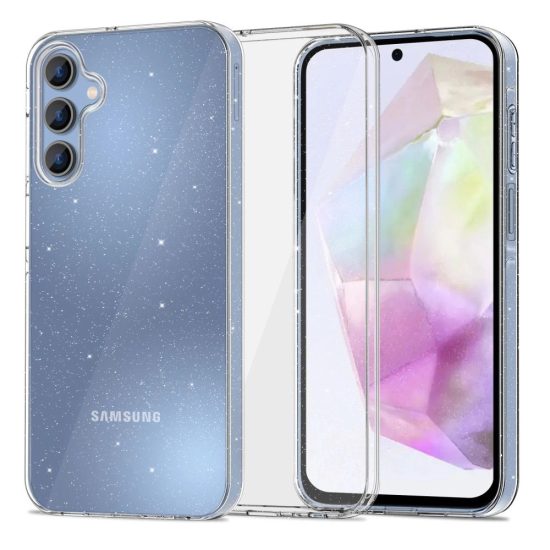 Samsung Galaxy A35 5G Tok - Tech-Protect FlexAir - Átlátszó-Csillogó