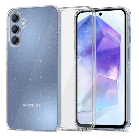 Samsung Galaxy A55 5G Tok - Tech-Protect FlexAir - Átlátszó-Csillogó