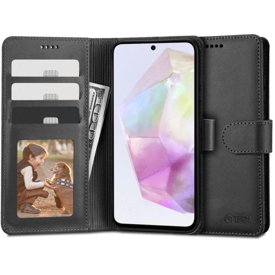 Samsung Galaxy A35 5G Tok - Tech-Protect Wallet - Fekete