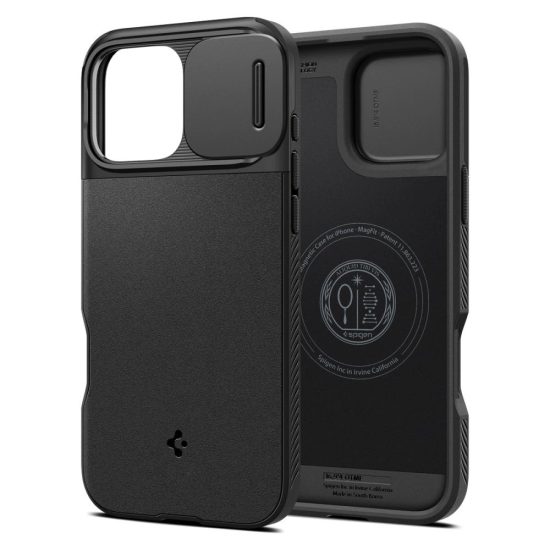 iPhone 16 Pro Tok - Spigen Optik Armor MagFit - Fekete