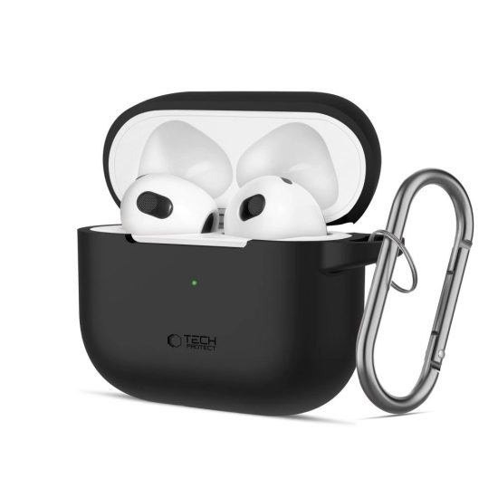 AirPods 3 Tok - Tech-Protect Silicone Hook - Fekete