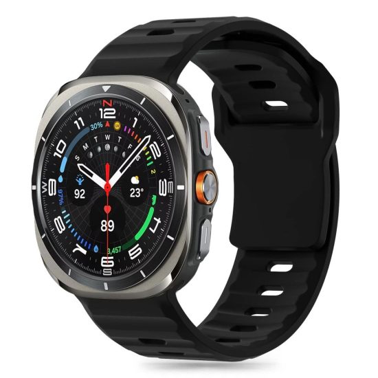 Samsung Galaxy Watch Ultra (47mm) Szíj - Tech-Protect Silicone Line - Fekete