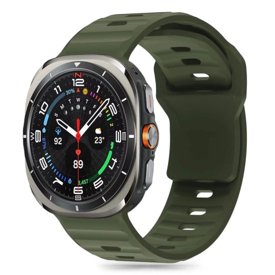 Samsung Galaxy Watch Ultra (47mm) Szíj - Tech-Protect Silicone Line - Zöld