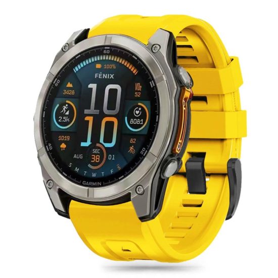 Garmin Fenix 5X / 5X Plus / 6X / 6X Pro / 7X / 8 (51 mm) Szíj - Tech-Protect Silicone - Sárga