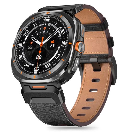 Samsung Galaxy Watch Ultra (47mm) Szíj - Tech-Protect Delta Pro Leather - Fekete