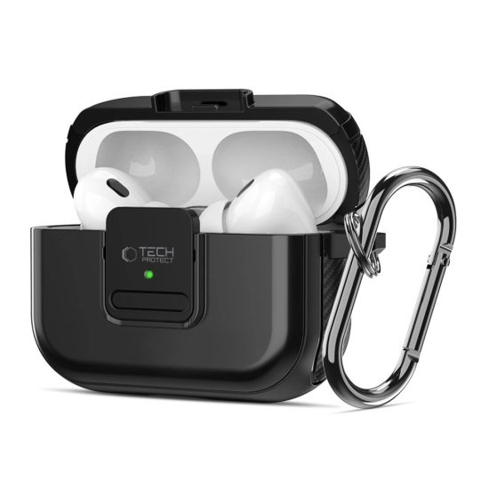 AirPods Pro 1 / 2 Tok - Tech-Protect Defender Hook MagSafe - Fekete