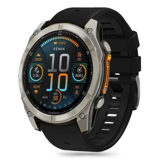 Garmin Fenix 5X / 5X Plus / 6X / 6X Pro / 7X / 8 (51 mm) Szíj - Tech-Protect Silicone Line - Fekete