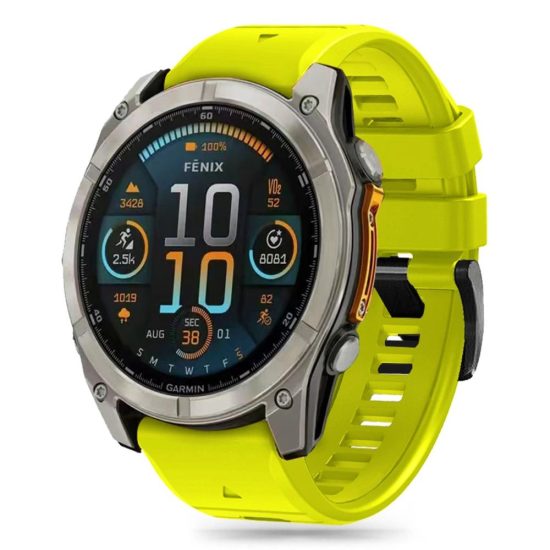 Garmin Fenix 5X / 5X Plus / 6X / 6X Pro / 7X / 8 (51 mm) Szíj - Tech-Protect Silicone Line - Sárga